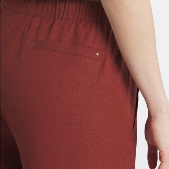 Democracy rust linen-blend patch pocket crop palazzo pants, XL - Picture 3 of 12